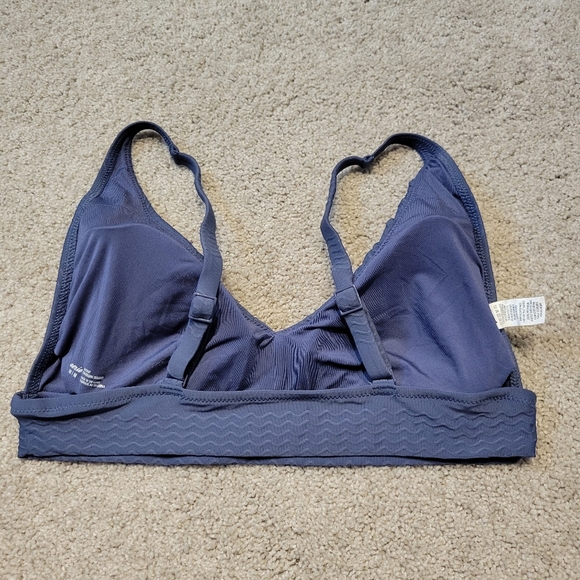 Aerie Textured Longline V Scoop Neck Bikini Swim Top - Picture 3 of 8